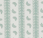 Montclair Stripe, Pale Clifton Green on White Linen Cotton