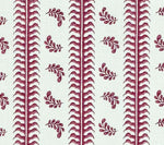 Montclair Stripe, Plum on White Linen