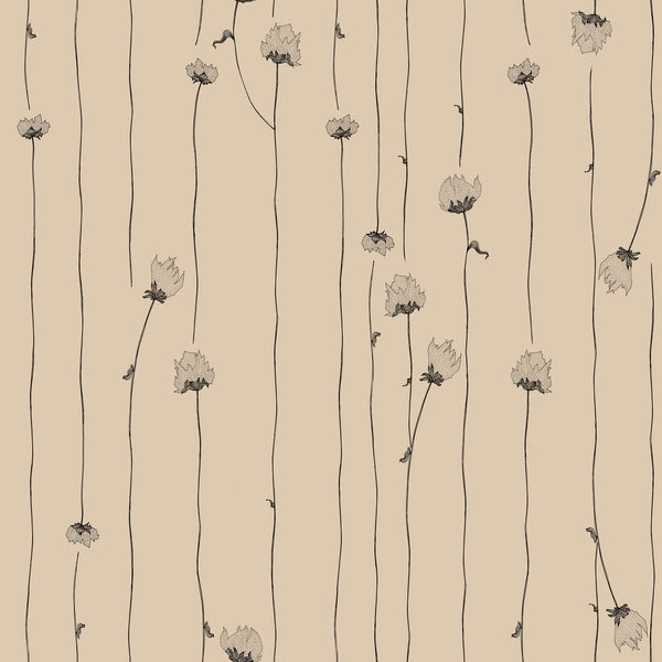 Mountain Rose Beige | Poppy Print Studio Wallcovering