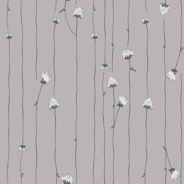 Mountain Rose Gray | Poppy Print Studio Wallcovering