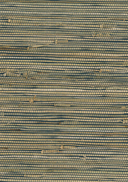 Malibu Rushcloth Wallpaper - Contemporary Grasscloth - Blue, Brown | Malibu Wallpaper