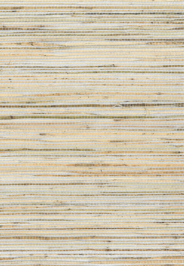 Jute Contemporary Grasscloth - Brown, Metallic Silver | Architectural Wallcoverings