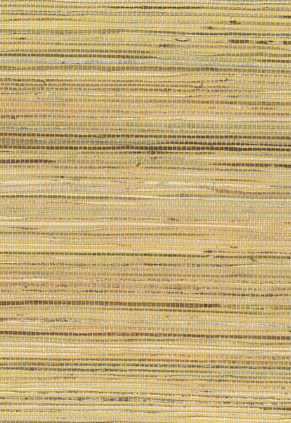 Jute Contemporary Grasscloth - Brown, Metallic Gold | Architectural Wallcoverings