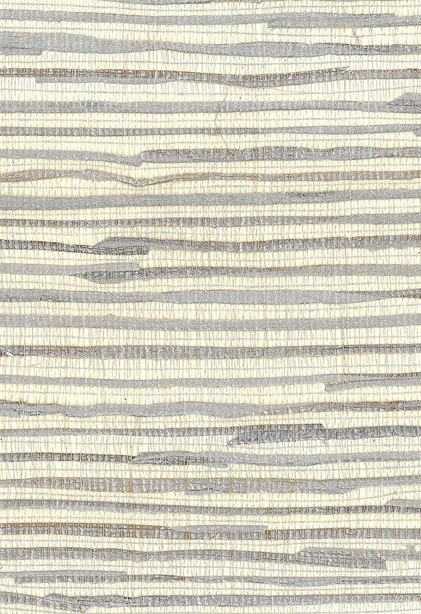 Java Grass Contemporary Grasscloth - Metallic Silver, Off White | Architectural Wallcoverings