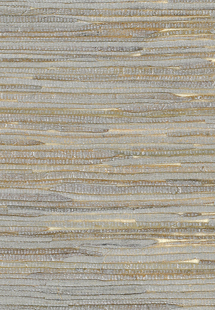 Malibu Java Grass Wallpaper - Contemporary Grasscloth - Metallic Silver, Off White | Malibu Wallpaper