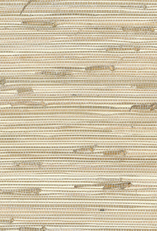 Triangle Grass Contemporary Grasscloth - Metallic Silver, Off White | Architectural Wallcoverings