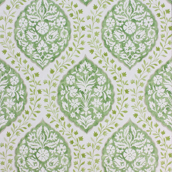 Les RêVes Marguerite Green/Ivory - Green Wallcovering | Nina Campbell