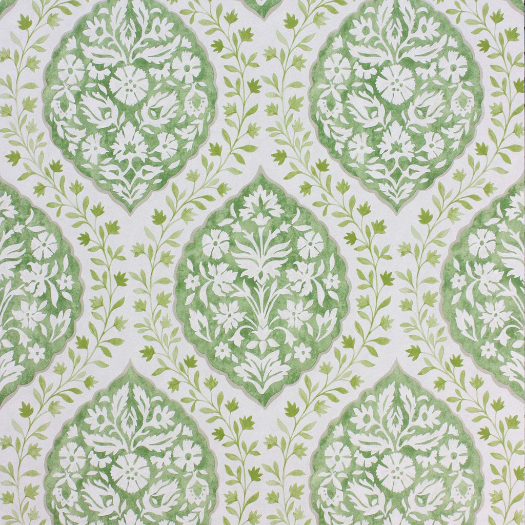 Les RêVes Marguerite Green/Ivory - Green Wallcovering | Nina Campbell