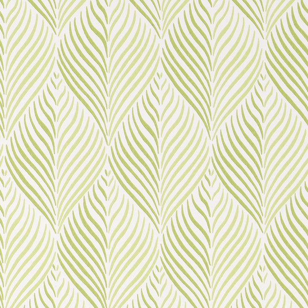 Les Indiennes Bonnelles Green/Ivory - Green Wallcovering | Nina Campbell