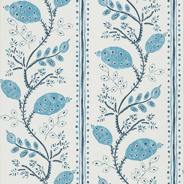 Ashdown Pomegranate Trail Indigo/Blue - Blue Wallcovering | Nina Campbell
