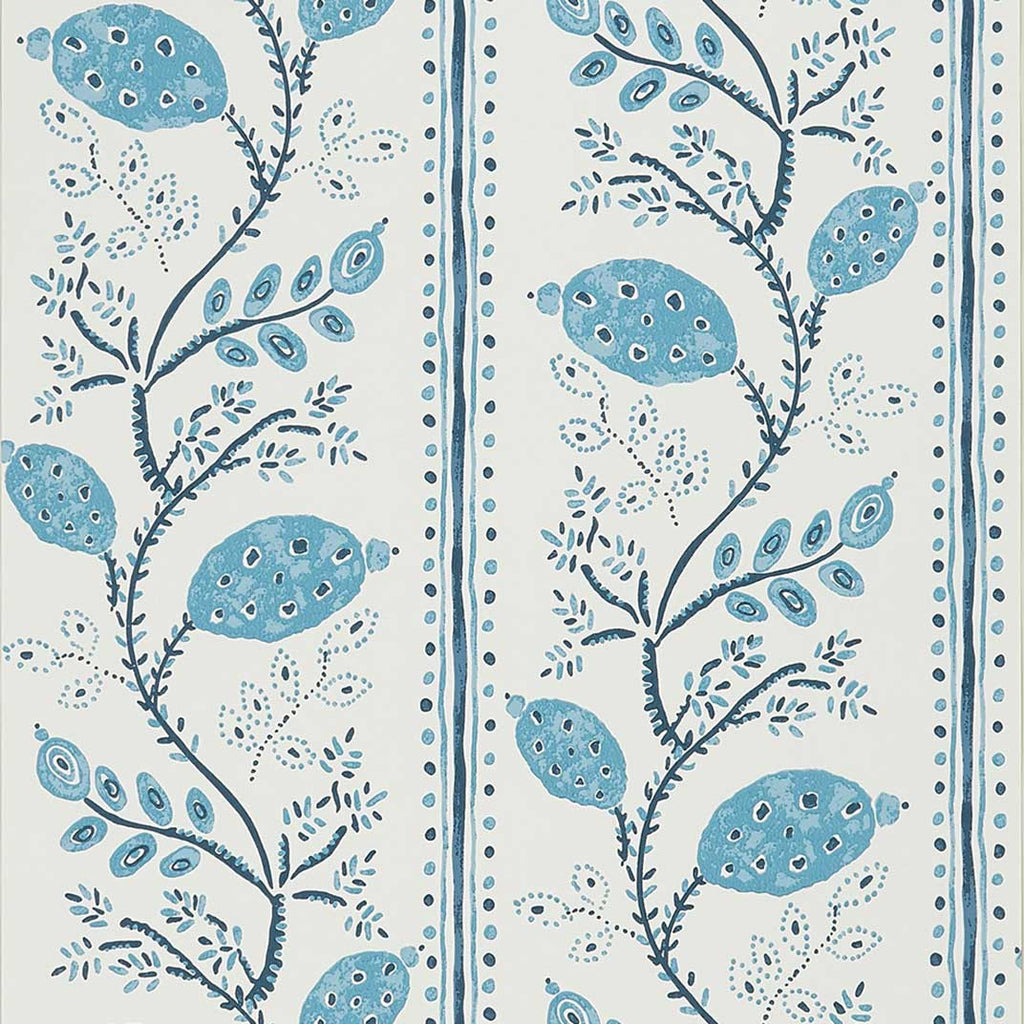Ashdown Pomegranate Trail Indigo/Blue - Blue Wallcovering | Nina Campbell