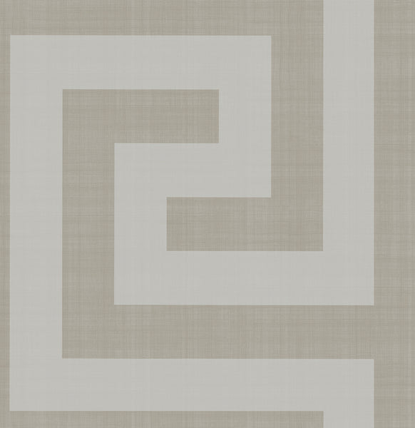 Malibu Vogue Wallpaper - Mid Century Geometric - Metallic Silver and Taupe | Malibu Wallpaper