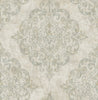 Malibu Atelier Wallpaper - Mid Century Damask - Gray, Metallic Gold, and Taupe | Malibu Wallpaper