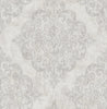 Malibu Atelier Wallpaper - Mid Century Damask - Gray, Metallic Gold, and Off-White | Malibu Wallpaper