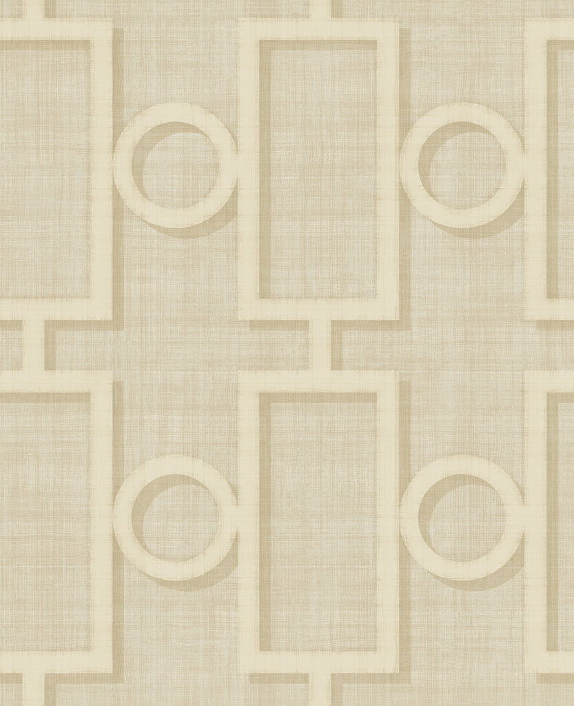 Malibu Adorn Geo Wallpaper - Mid Century Geometric - Tan and Off-White | Malibu Wallpaper