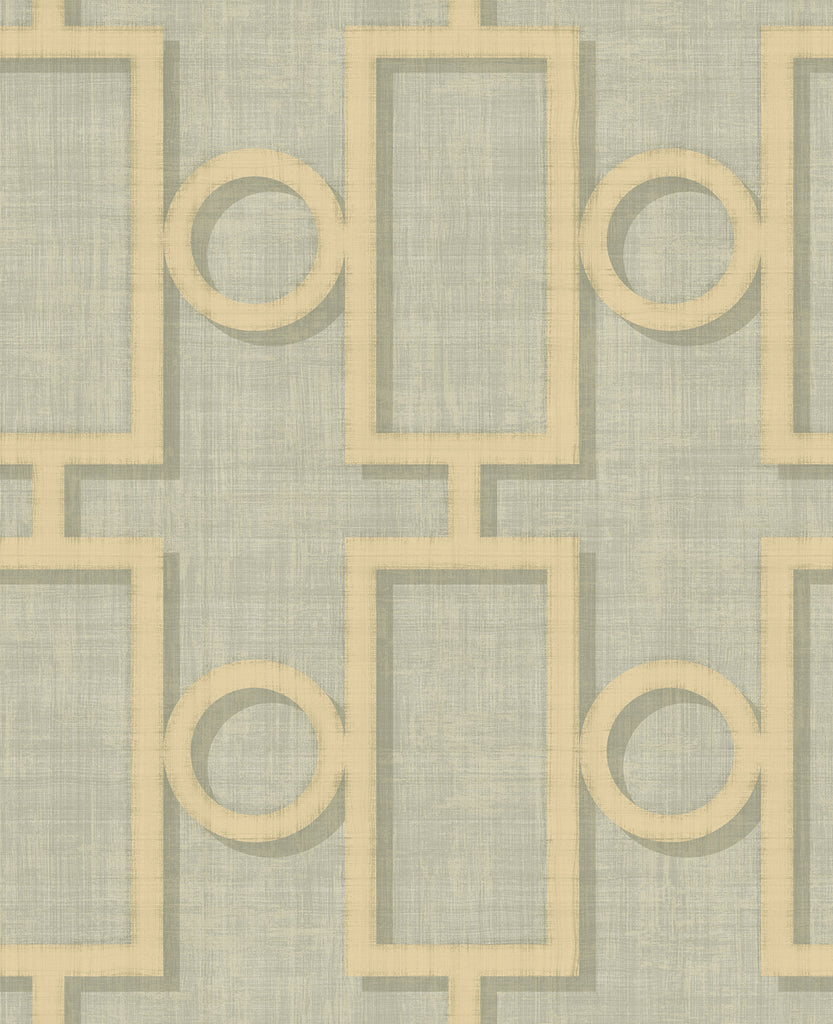 Malibu Adorn Geo Wallpaper - Mid Century Geometric - Metallic Gold and Gray | Malibu Wallpaper