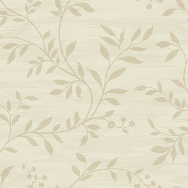 Malibu Couture Wallpaper - Mid Century Botanical - Metallic Gold and Off-White | Malibu Wallpaper