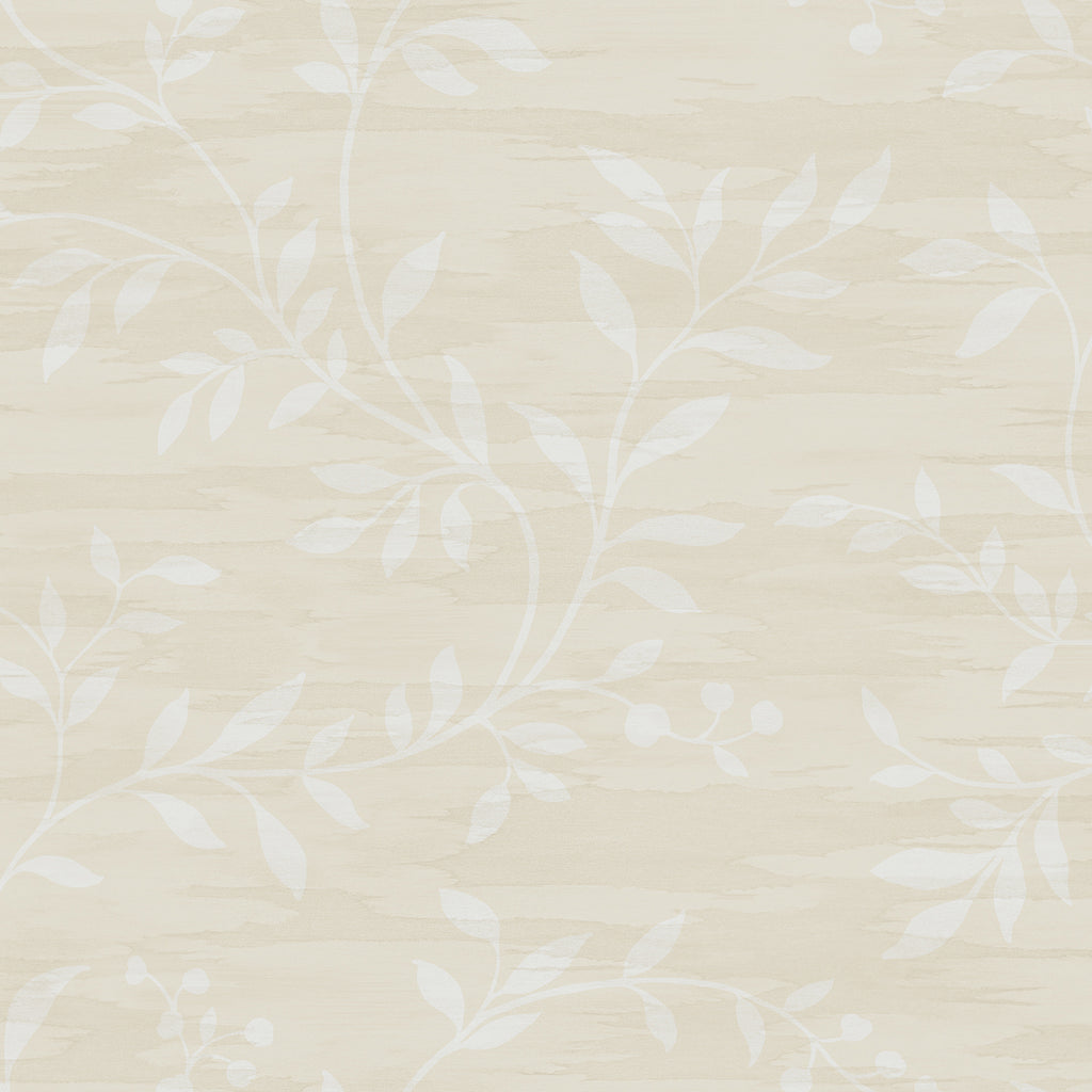 Malibu Couture Wallpaper - Mid Century Botanical - Tan and Off-White | Malibu Wallpaper