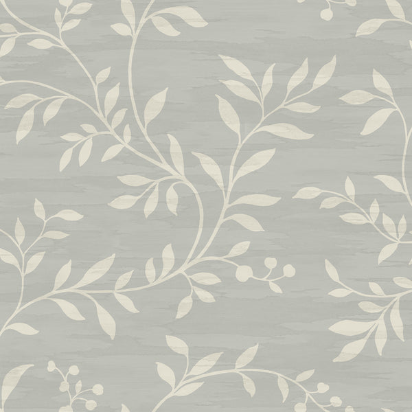 Malibu Couture Wallpaper - Mid Century Botanical - Metallic Silver and Off-White | Malibu Wallpaper