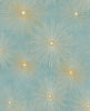 Malibu Catwalk Wallpaper - Mid Century Geometric - Teal and Metallic Gold | Malibu Wallpaper