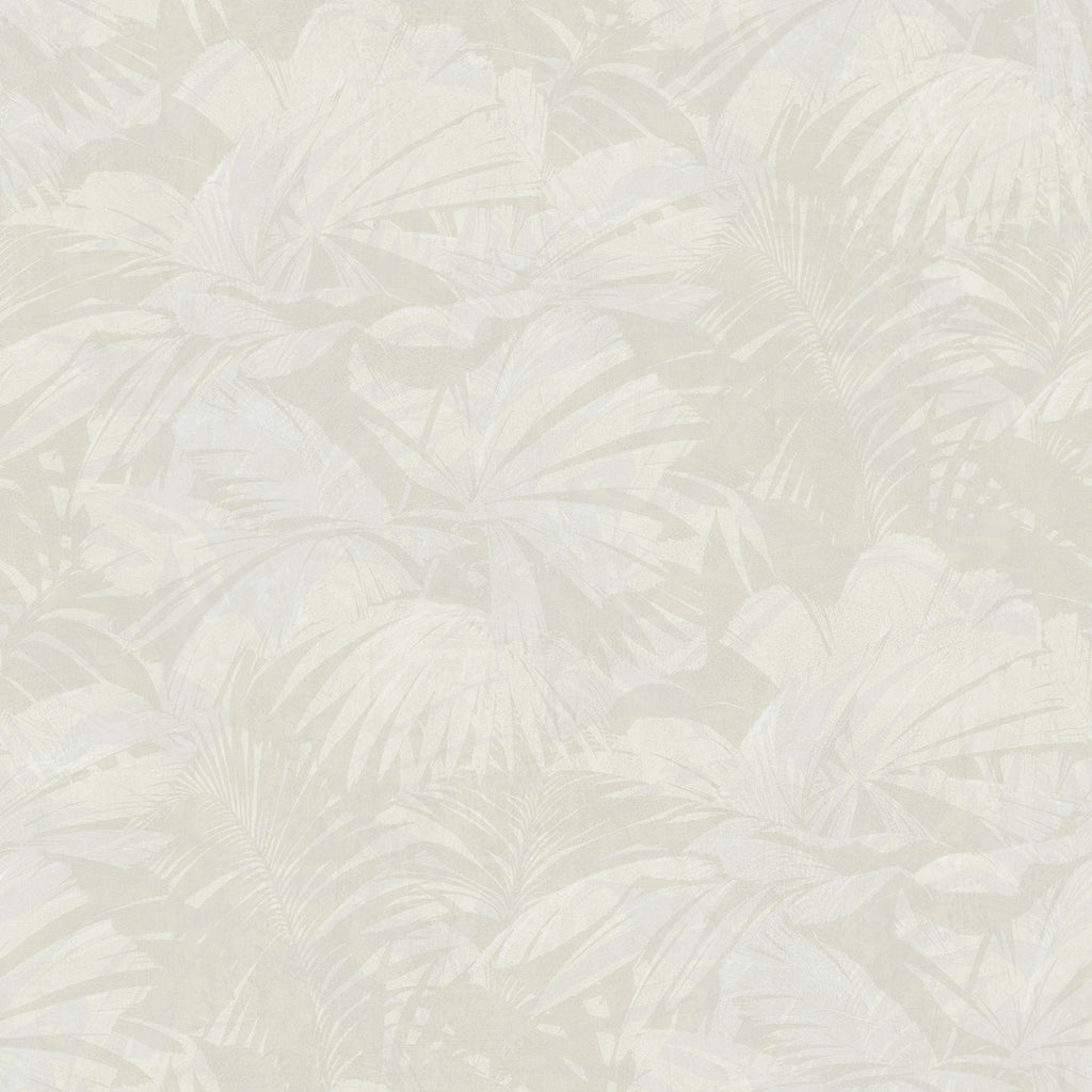 Malibu Masquerade Wallpaper - Mid Century Botanical - Light Tan and Off-White | Malibu Wallpaper