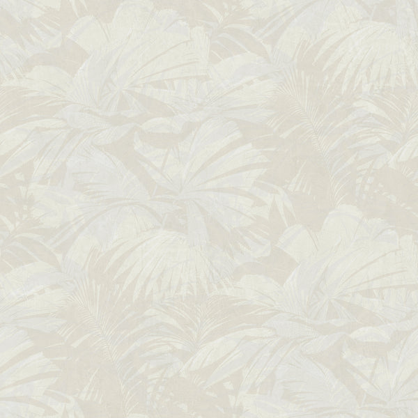 Malibu Masquerade Wallpaper - Mid Century Botanical - Light Tan and Off-White | Malibu Wallpaper