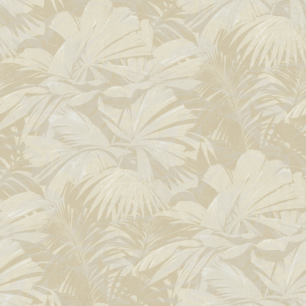 Malibu Masquerade Wallpaper - Mid Century Botanical - Metallic Gold and Off-White | Malibu Wallpaper