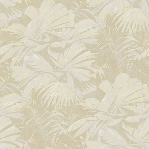 Malibu Masquerade Wallpaper - Mid Century Botanical - Metallic Gold and Off-White | Malibu Wallpaper