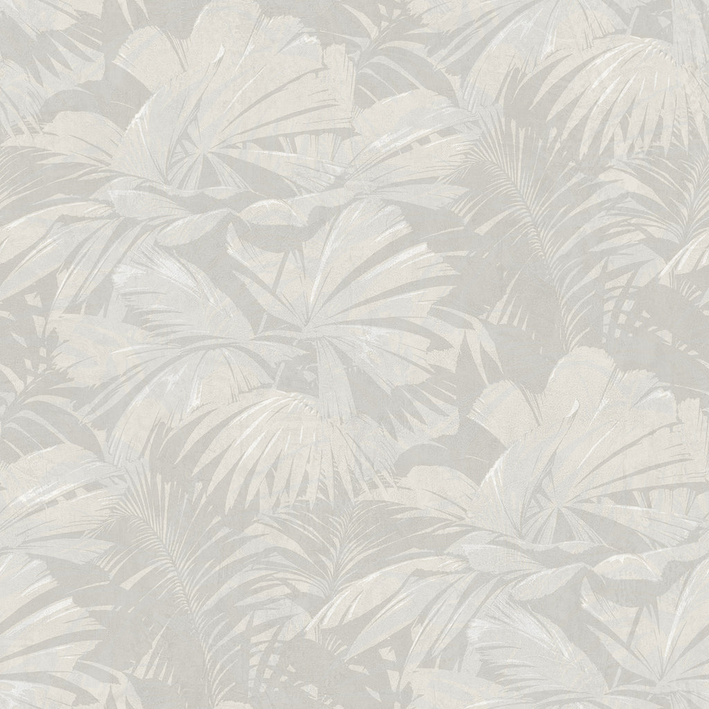 Malibu Masquerade Wallpaper - Mid Century Botanical - Gray and Off-White | Malibu Wallpaper