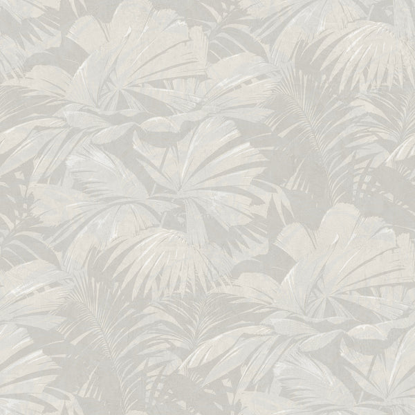 Malibu Masquerade Wallpaper - Mid Century Botanical - Gray and Off-White | Malibu Wallpaper