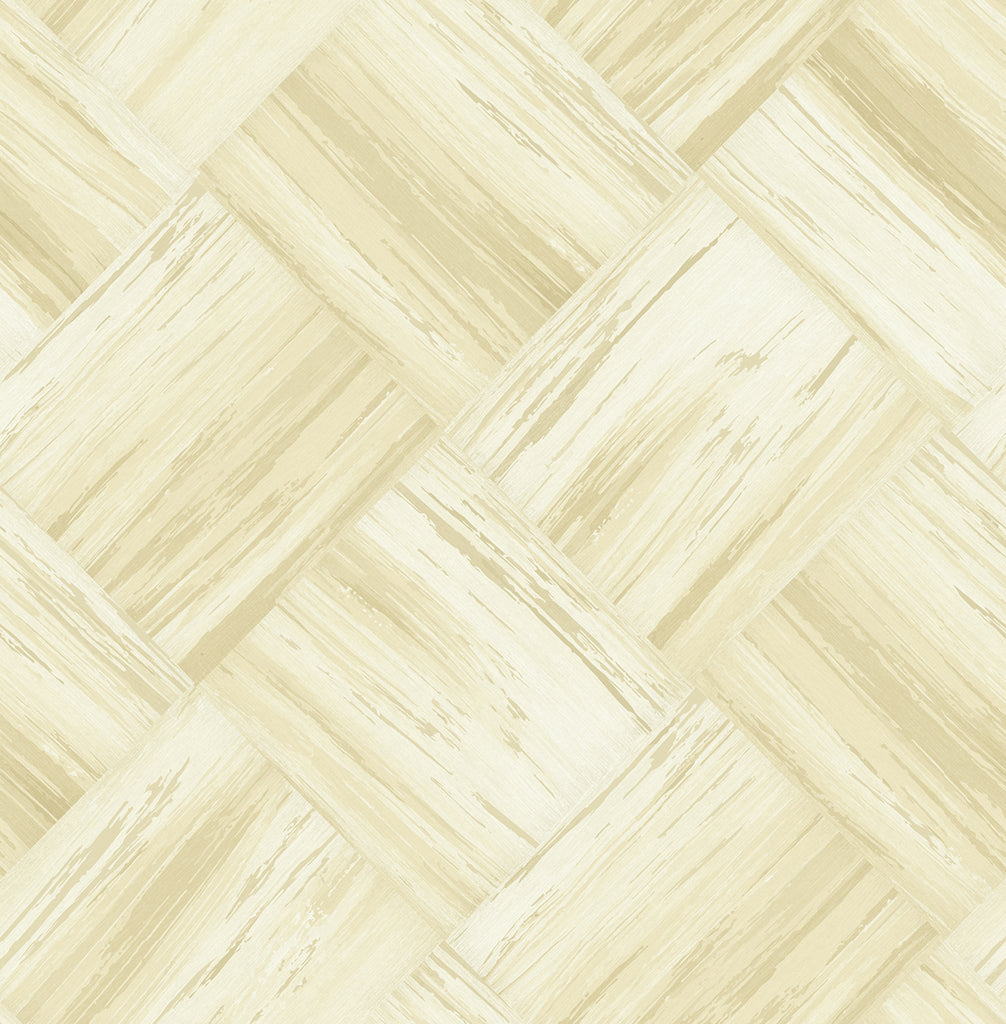Malibu Masquerade Weave Wallpaper - Mid Century Geometric - Metallic Gold and Off-White | Malibu Wallpaper