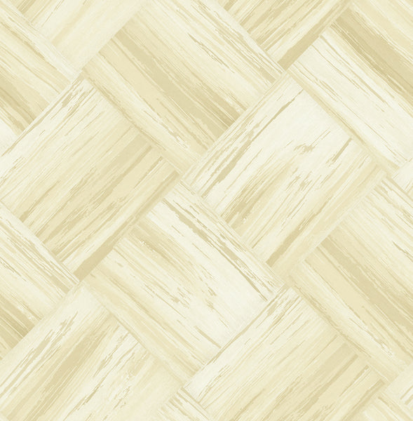 Malibu Masquerade Weave Wallpaper - Mid Century Geometric - Metallic Gold and Off-White | Malibu Wallpaper