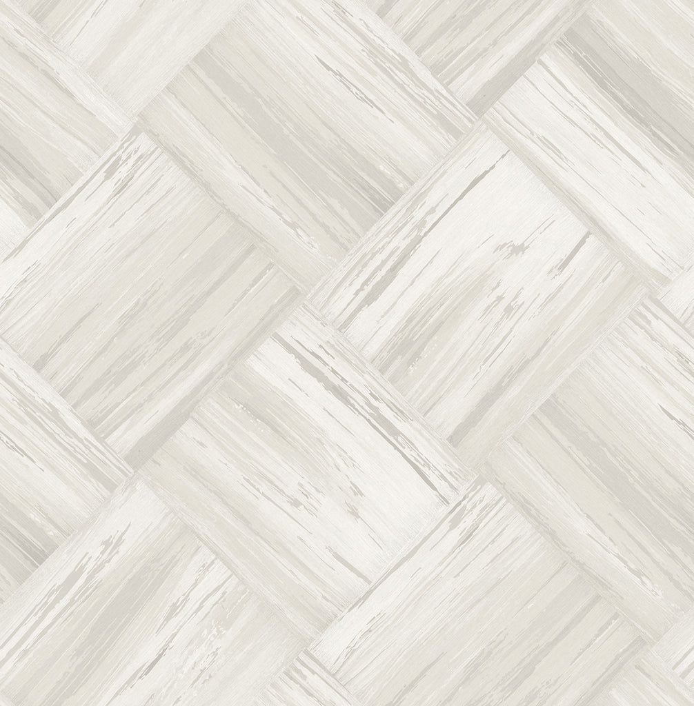 Malibu Masquerade Weave Wallpaper - Mid Century Geometric - Gray and Off-White | Malibu Wallpaper