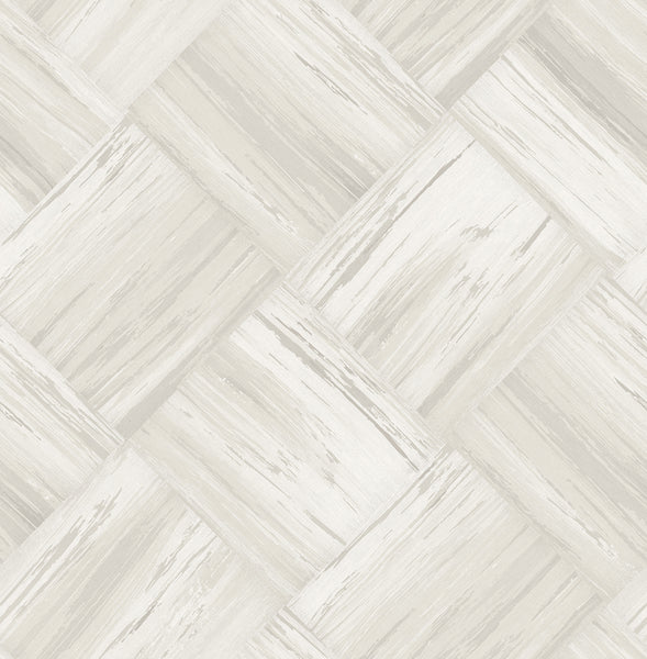 Malibu Masquerade Weave Wallpaper - Mid Century Geometric - Gray and Off-White | Malibu Wallpaper