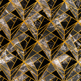 Neo Onyx - Gold, Black, Grey Wallcovering | Mind the Gap
