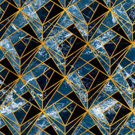 Neo Topaz - Gold, Black, Blue Wallcovering | Mind the Gap