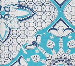 Turquoise New Navy on White Wallcoverings | Suncloth