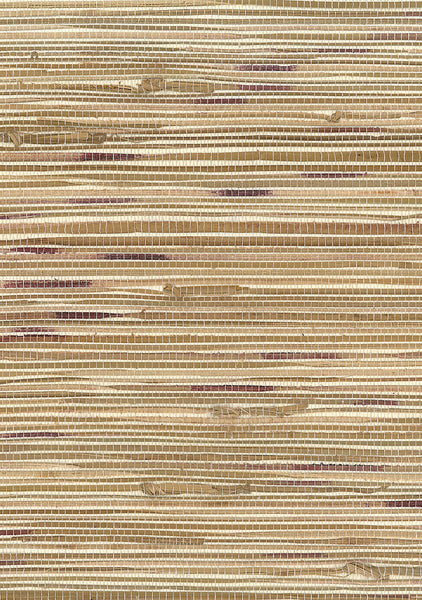 Malibu Boodle Wallpaper - Contemporary Grasscloth - Brown, Purple/Wine | Malibu Wallpaper