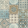 Malibu PS Morocaan Tile Moroccan Tile - Blue & Copper | Peel and Stick Removable Wallpaper