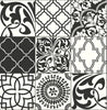 Malibu PS Black and White Graphic Tile Moroccan Tile - Black & White | Peel and Stick Removable Wallpaper
