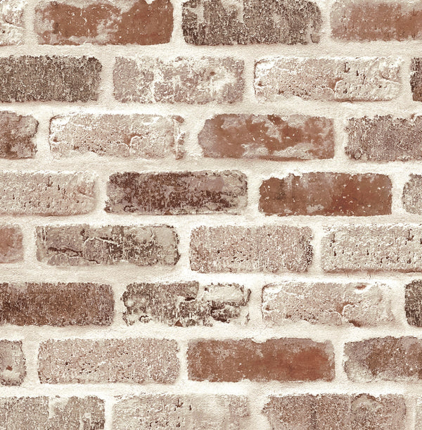 Malibu Ps Washed Brick Industrial Brick - Adobe | Peel and Stick Removable Wallcovering