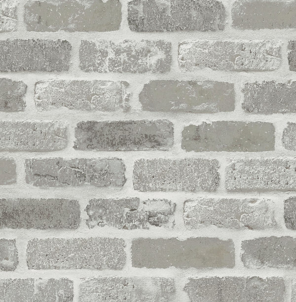 Malibu Ps Washed Brick Industrial Brick - Pumice Stone | Peel and Stick Removable Wallcovering