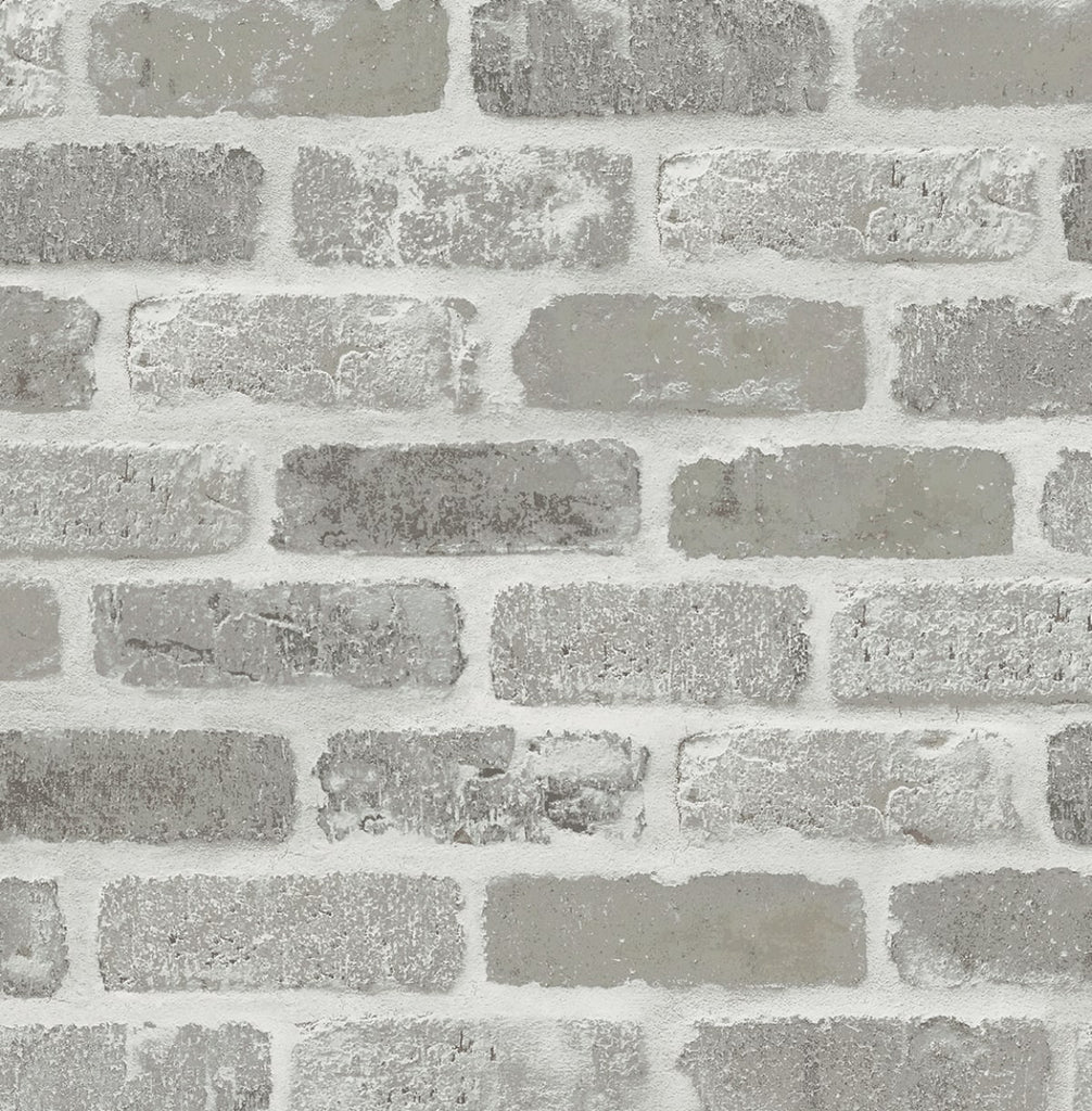 Malibu PS Washed Brick Industrial Brick - Pumice Stone | Peel and Stick Removable Wallpaper