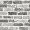 Malibu PS Gray Washed Brick Industrial Brick - Soft Gray & Charcoal | Peel and Stick Removable Wallpaper