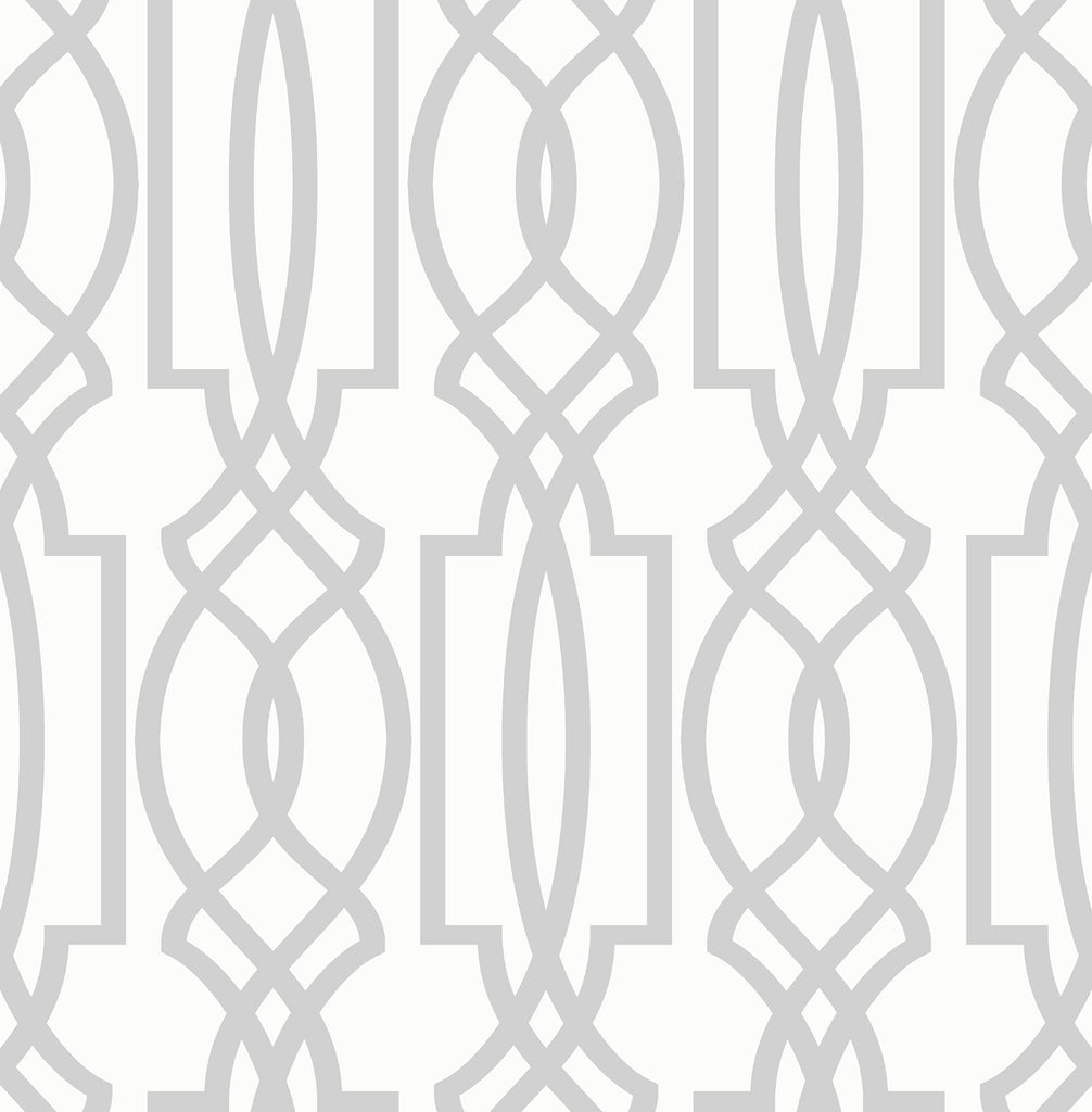 Malibu PS Soft Gray Deco Lattice Contemporary Lattice - Soft Gray & White | Peel and Stick Removable Wallpaper
