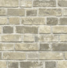 Malibu PS Distressed Neutral Brick Industrial Brick - Gray & Tan | Peel and Stick Removable Wallpaper
