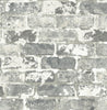 Malibu PS Weathered Gray Brick Industrial Brick - Gray & Ivory | Peel and Stick Removable Wallpaper