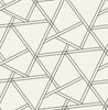 Malibu PS Railroad Geometric Contemporary Geometric - Pearl Shimmer & Ebony | Peel and Stick Removable Wallpaper