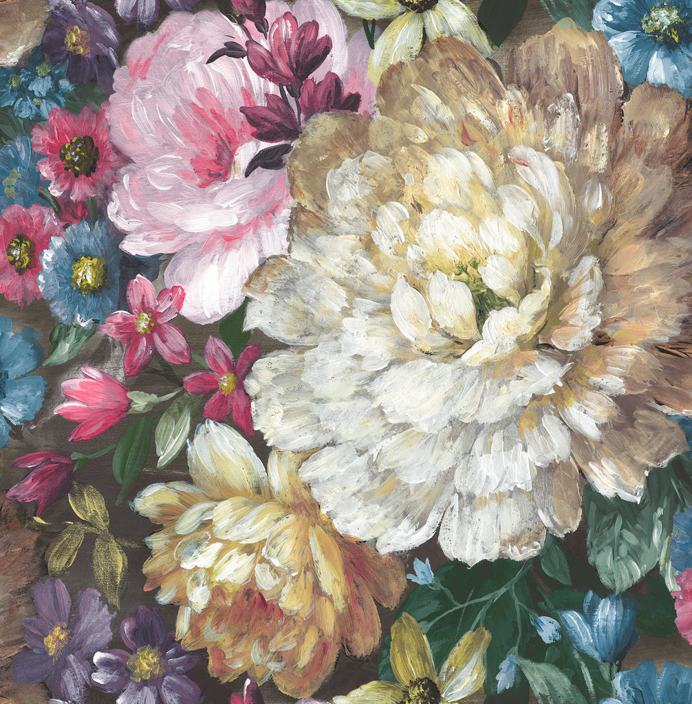 Malibu PS Blooming Floral Rustic Floral - Multicolored | Peel and Stick Removable Wallpaper