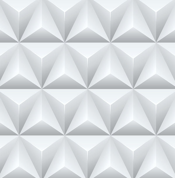 Malibu Ps Triangle Origami Contemporary Geometric - Gray | Peel and Stick Removable Wallcovering
